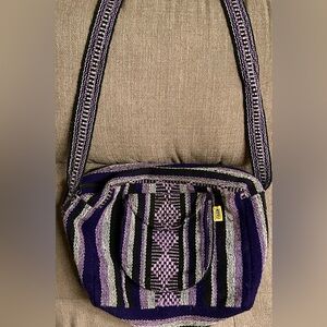 Artesanias Mr. Pinzon Purple Woven Boho Crossbody Bag